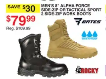 Dunham's Sports MEN'S 8 ALPHA FORCE SIDE-ZIP OR TACTICAL SPORT 2 SIDE-ZIP WORK BOOTS offer