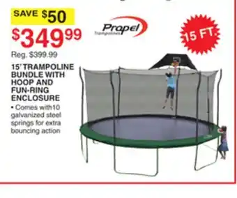Dunham's Sports PROPEL 15' TRAMPOLINE BUNDLE WITH HOOP AND FUN-RING ENCLOSURE offer