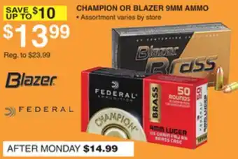 Dunham's Sports CHAMPION OR BLAZER 9MM AMMO offer