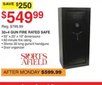 Dunham's Sports SPORTS AFIELD 30+4 GUN FIRE RATED SAFE offer