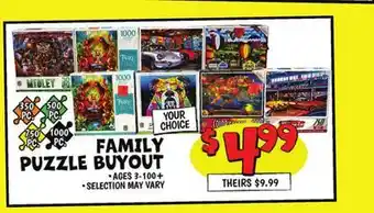 Ollie's FAMILY PUZZLES BUYOUT offer