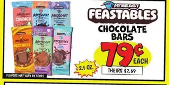 Ollie's MRBEAST FEASTABLES CHOCOLATE BARS offer
