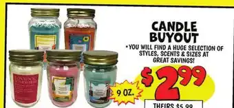 Ollie's CANDLE BUYOUT offer