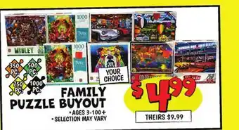 Ollie's FAMILY PUZZLE BUYOUT offer