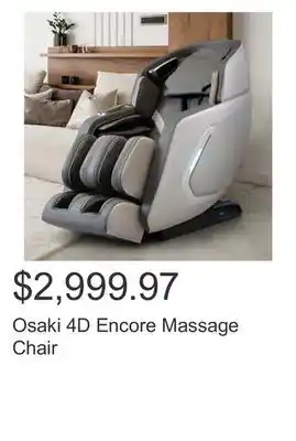 Costco Osaki 4D Encore Massage Chair offer