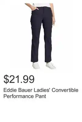 Costco Eddie Bauer Ladies' Convertible Performance Pant offer