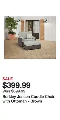 Berkley Jensen Cuddle Chair with Ottoman - Brown
