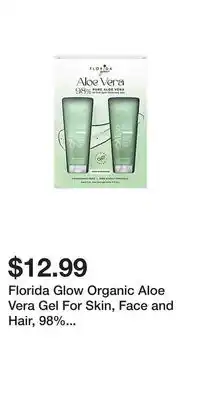 BJ’s Florida Glow Organic Aloe Vera Gel For Skin, Face and Hair, 98% Pure, 2 pk./8 oz offer