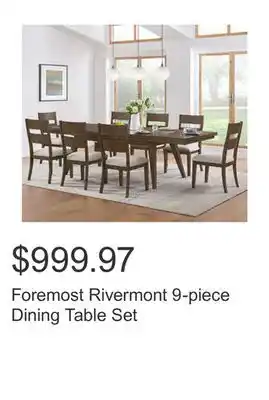 Costco Foremost Rivermont 9-piece Dining Table Set offer