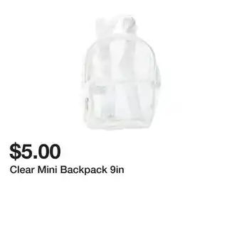 Five Below Clear Mini Backpack 9in offer