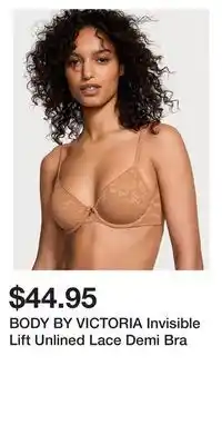 Victoria's Secret BODY BY VICTORIA Invisible Lift Unlined Lace Demi Bra offer