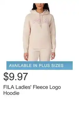 Costco FILA Ladies' Fleece Logo Hoodie offer