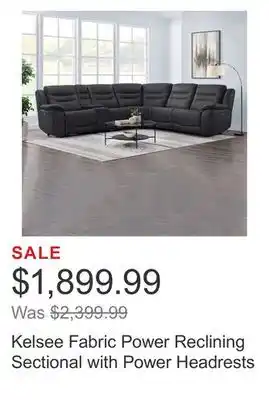 Costco Kelsee Fabric Power Reclining Sectional with Power Headrests offer