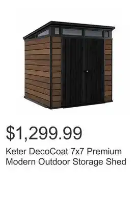 Costco Keter DecoCoat 7x7 Premium Modern Outdoor Storage Shed offer