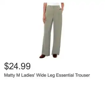 Costco Matty M Ladies' Wide Leg Essential Trouser offer