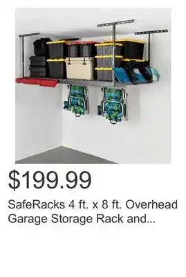 Costco SafeRacks 4 ft. x 8 ft. Overhead Garage Storage Rack and Accessories Kit offer