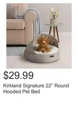 Costco Kirkland Signature 22 Round Hooded Pet Bed offer