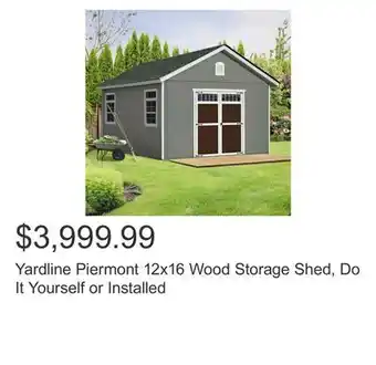 Costco Yardline Piermont 12x16 Wood Storage Shed, Do It Yourself or Installed offer