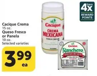 Albertsons Cacique Crema 15 oz. Queso Fresco or Panela 10 oz. Selected varieties offer