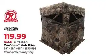 Runnings DUKE+BOONE 3 Person Tru-View Hub Blind offer