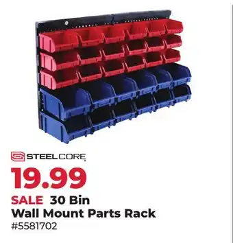 Runnings STEELCORE 30 Bin Wall Mount Parts Rack offer