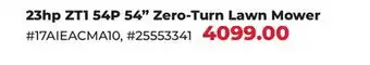 Runnings Cub Cadet 23hp ZT1 54P 54 Zero-Turn Lawn Mower offer