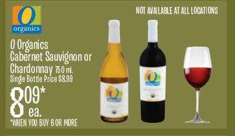 Jewel-Osco O Organics Cabernet Sauvignon Or Chardonnay offer
