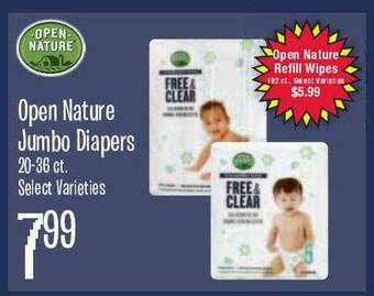 Jewel-Osco Open Nature Jumbo Diapers offer