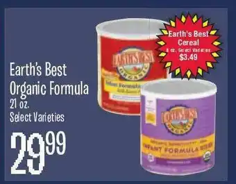 Jewel-Osco Earth's Best Organic Formula offer