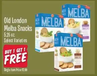 Jewel-Osco Old London Melba Snacks offer