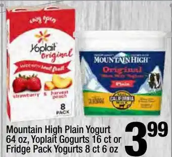 Super King Markets Mountain High Plain Yogurt, Yoplait Gogurts 16 Ct Or Fridge Pack Yogurts 8 Ct 6 Oz offer