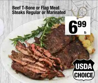 Super King Markets Beef T-bone Or Flap Meat Steaks Regular Or Marinated offer