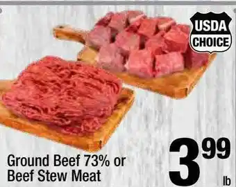 Super King Markets Ground Beef 73% Or Beef Stew Meat offer