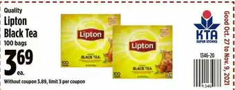 KTA Super Stores Lipton Black Tea offer