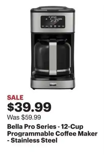 Best Buy Bella Pro Series-12-Cup Programmable Coffee Maker offer