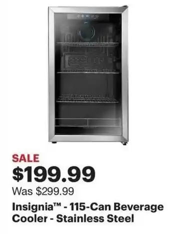 Best Buy Insignia-115-Can Beverage Cooler Stainless Steel offer