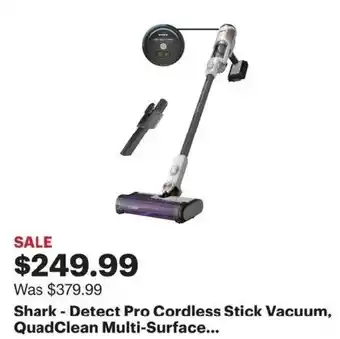 Best Buy Shark - Detect Pro Cordless Stick Vacuum QuadClean Multi-Surface offer