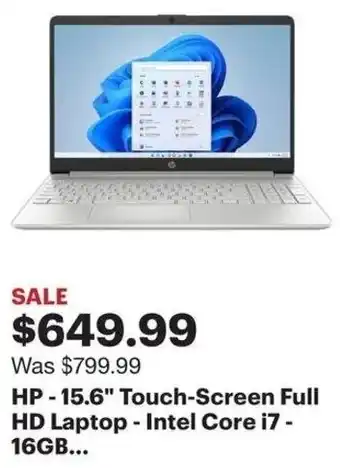 Best Buy HP-15.6" Touch-Screen Full HD Laptop - Intel Core i7 - 16GB offer
