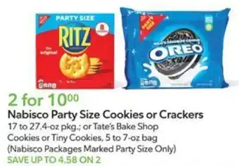 Publix Nabisco Party Size Cookies or Crackers offer