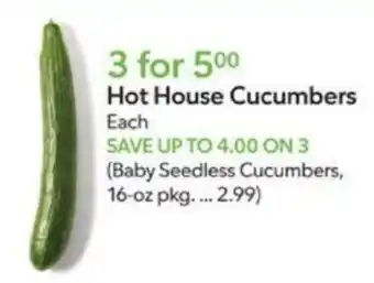 Publix Hot House Cucumbers offer