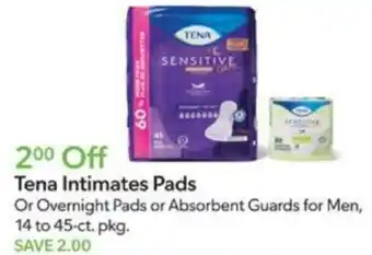 Publix Tena Intimates Pads offer