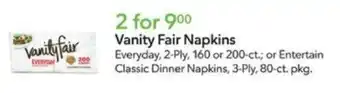 Publix Vanity Fair Napkins offer