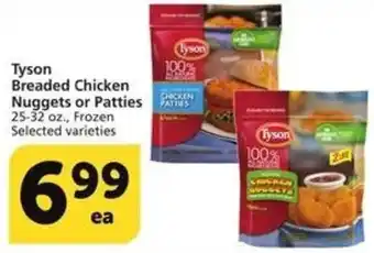 Albertsons Tyson Breaded Chicken Nuggets or Patties offer
