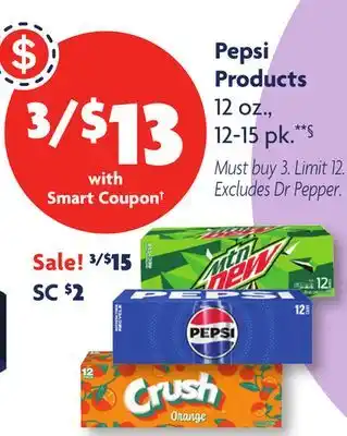 Family Dollar Pepsi Products offer