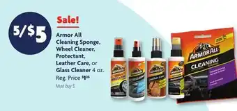 Family Dollar Armor All Cleaning Sponge, Wheel Cleaner, Protectant, Leather Care, or Glass Cleaner offer