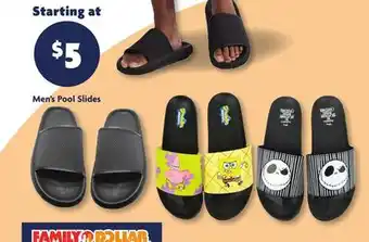Family Dollar Men's Pool Slides offer
