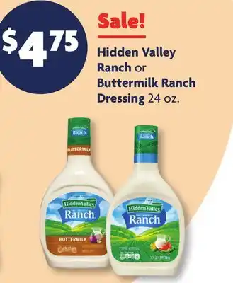 Family Dollar Hidden Valley Ranch or Buttermilk Ranch Dressing offer