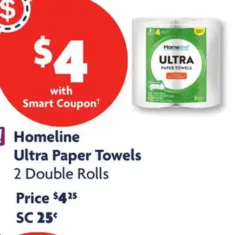 Family Dollar Homeline Ultra Paper Towels offer
