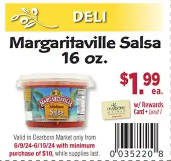 Dearborn Market Margaritaville Salsa offer