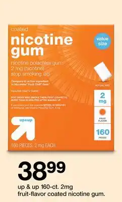 Target up & up 160-ct. 2mg Fruit-Flavor Coated Nicotine Gum offer
